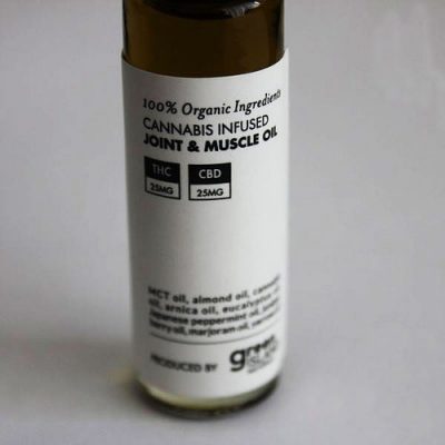 cannabis joint and muscle oil